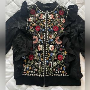 Zara bomber jacket embroidery